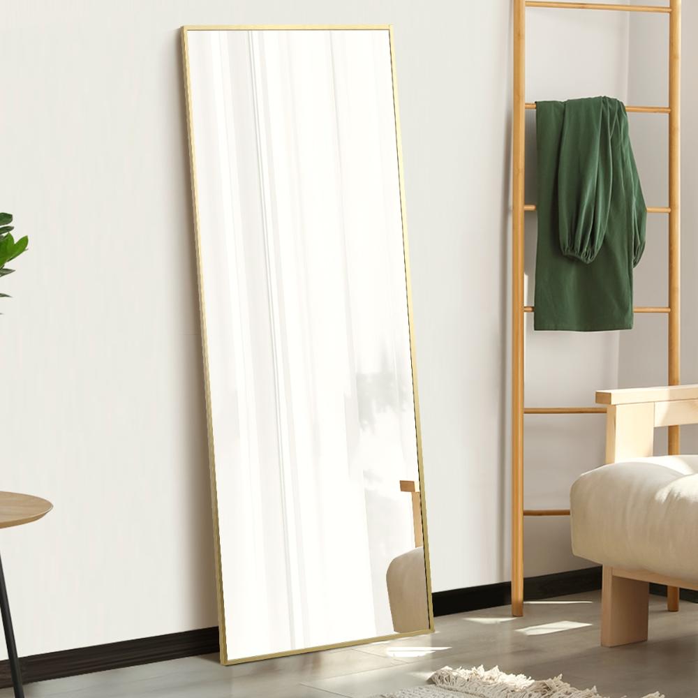 Full Length Mirror Rectangle Free Standing Gold