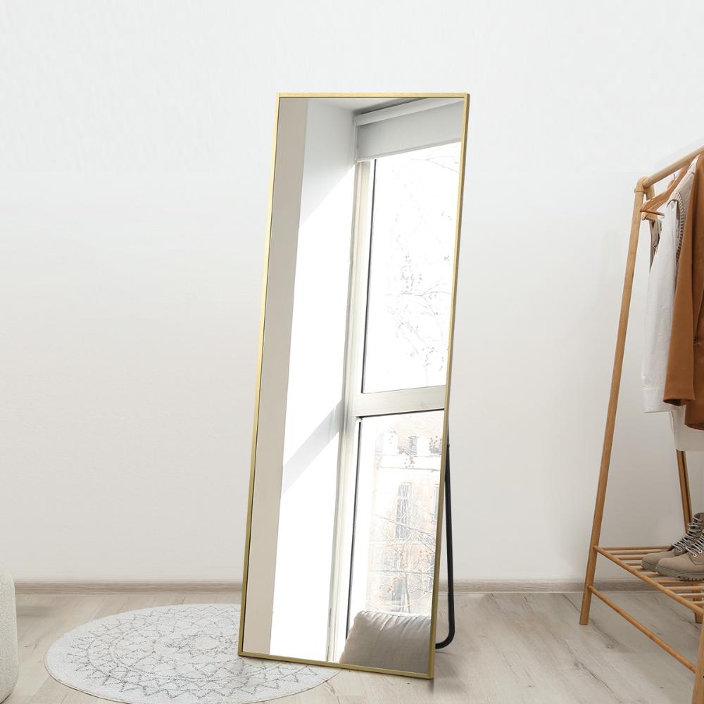 Full Length Mirror Rectangle Free Standing Gold