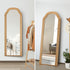 Full Length Floor Makeup Mirror 165x60cm Natural Wood Bedroom