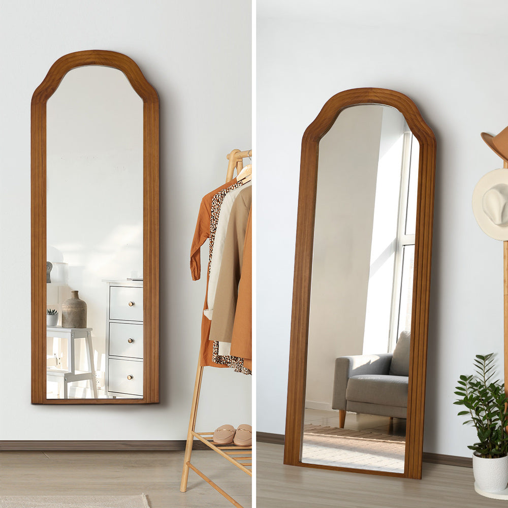 Full Length Floor Makeup Mirrors 165x60cm Brown Wood Bedroom