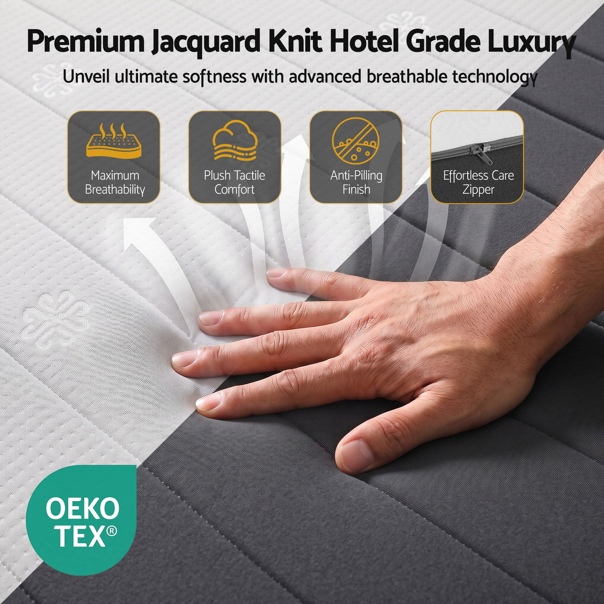 Giselle 18cm Queen Memory Foam Mattress Dual Feel Reversible Charcoal Foam