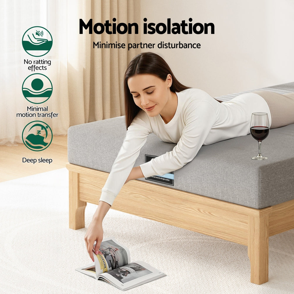 King Single Cool Gel Memory Foam Mattress 15cm Bamboo Cover Charcoal
