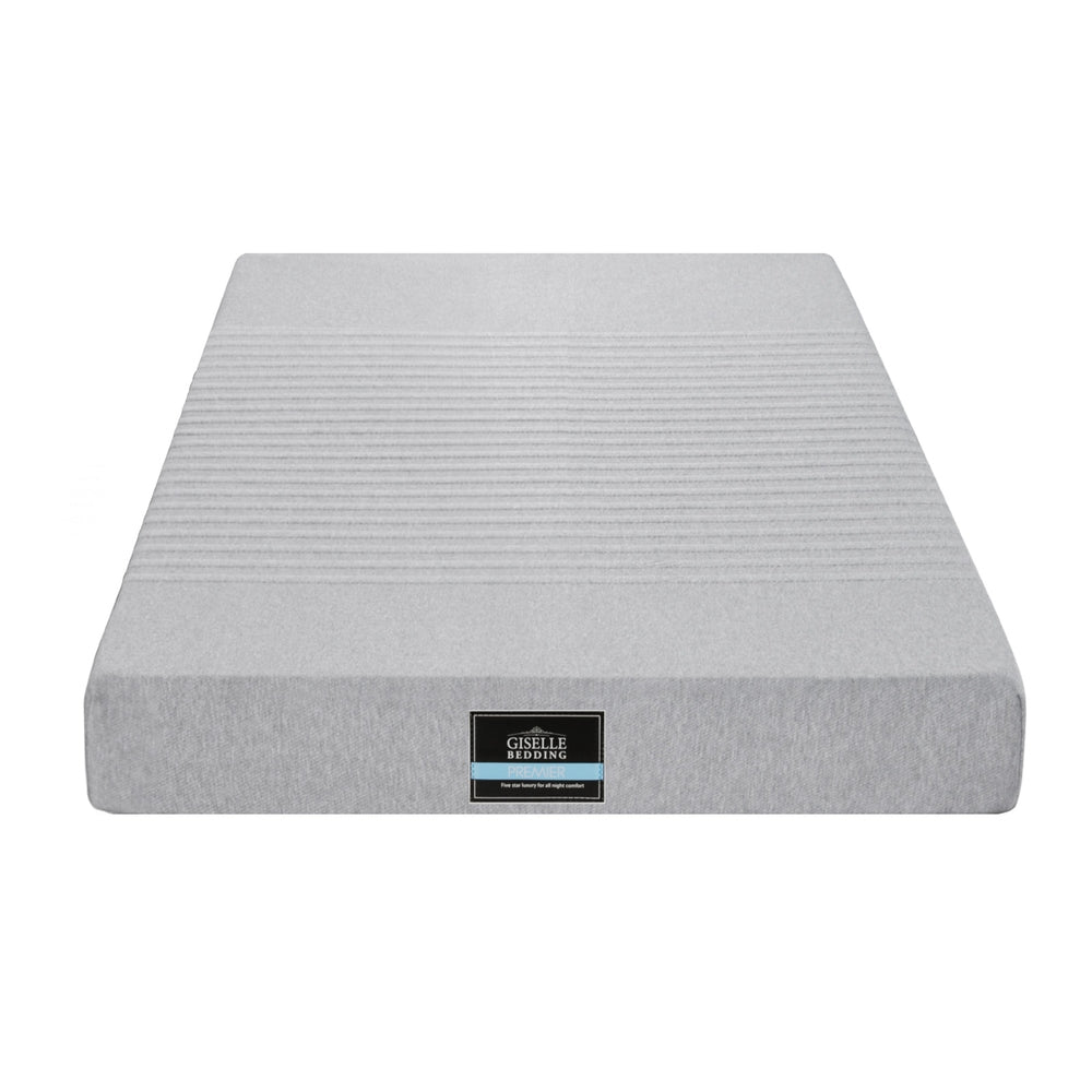 Cool Gel Memory Foam Mattress Charcoal 7-Zone Washable Bamboo Cover 15cm Single