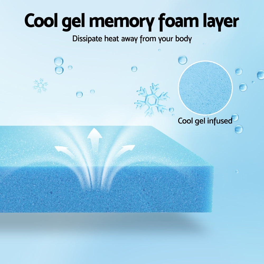 Cool Gel Memory Foam Mattress Charcoal 7-Zone Washable Bamboo Cover 15cm Single