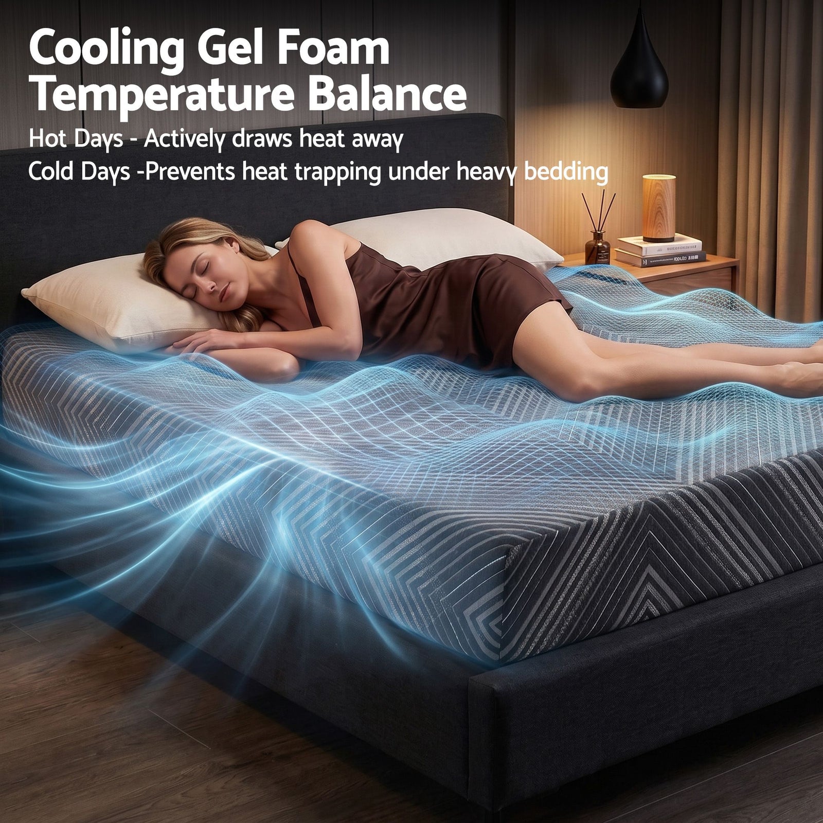 25cm Double Memory Foam Mattress Gel Infused Foam Removable Cover