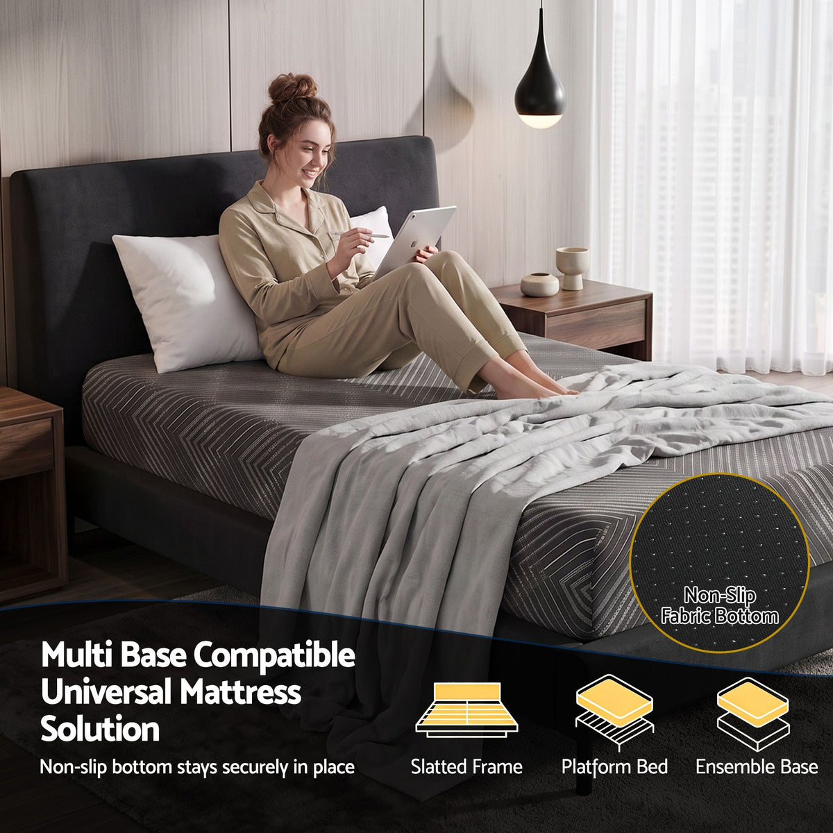 Giselle ECLIPSE 25cm King Single Memory Foam Mattress Gel Infused Foam Cover