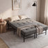Double Folding Bed with Mattress Metal Frame Guest Bed 15cm Foam Foldable