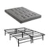 Double Folding Bed with Mattress Metal Frame Guest Bed 15cm Foam Foldable