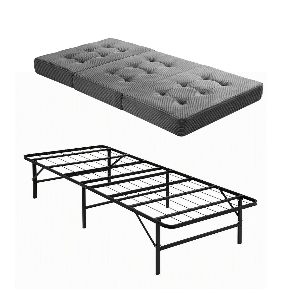 Giselle Single Folding Bed with 15cm Foam Mattress Steel Frame Guest Bed