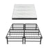 Giselle Double Folding Bed with Mattress 4 Fold Metal Frame Guest Bed Bamboo Cover