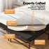 Giselle Queen Folding Bed with Mattress 4 Fold Metal Frame Guest Bed Bamboo Cover