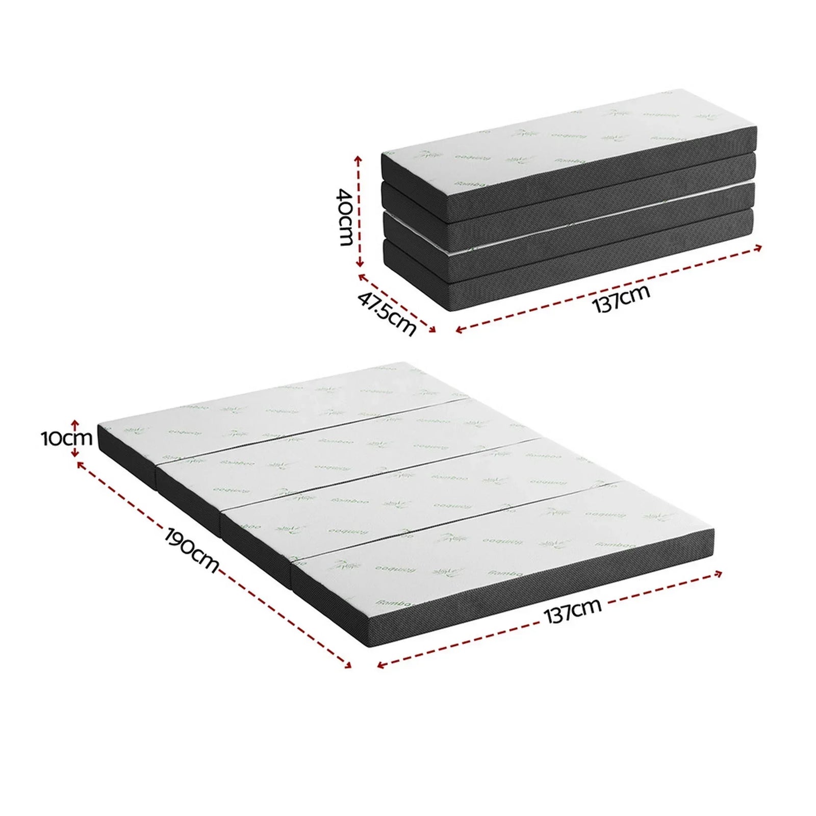 Foldable Mattress Folding Foam Mattresses Bamboo Double