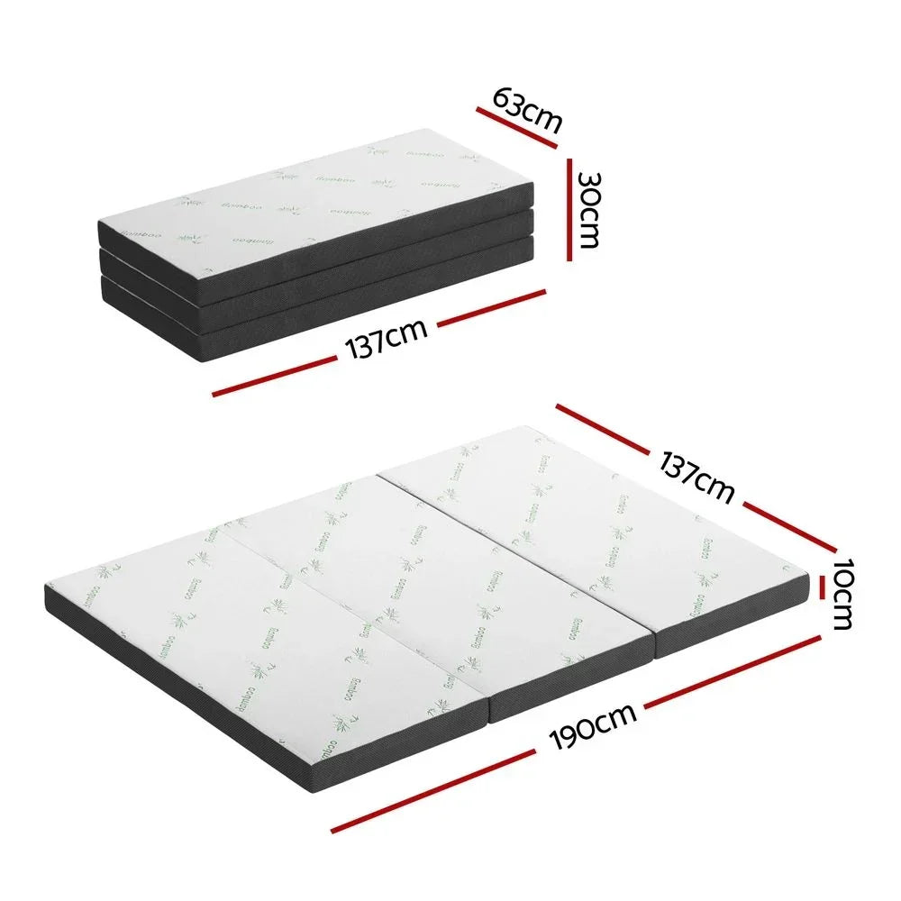 Foldable Mattress Folding Foam Double Bamboo