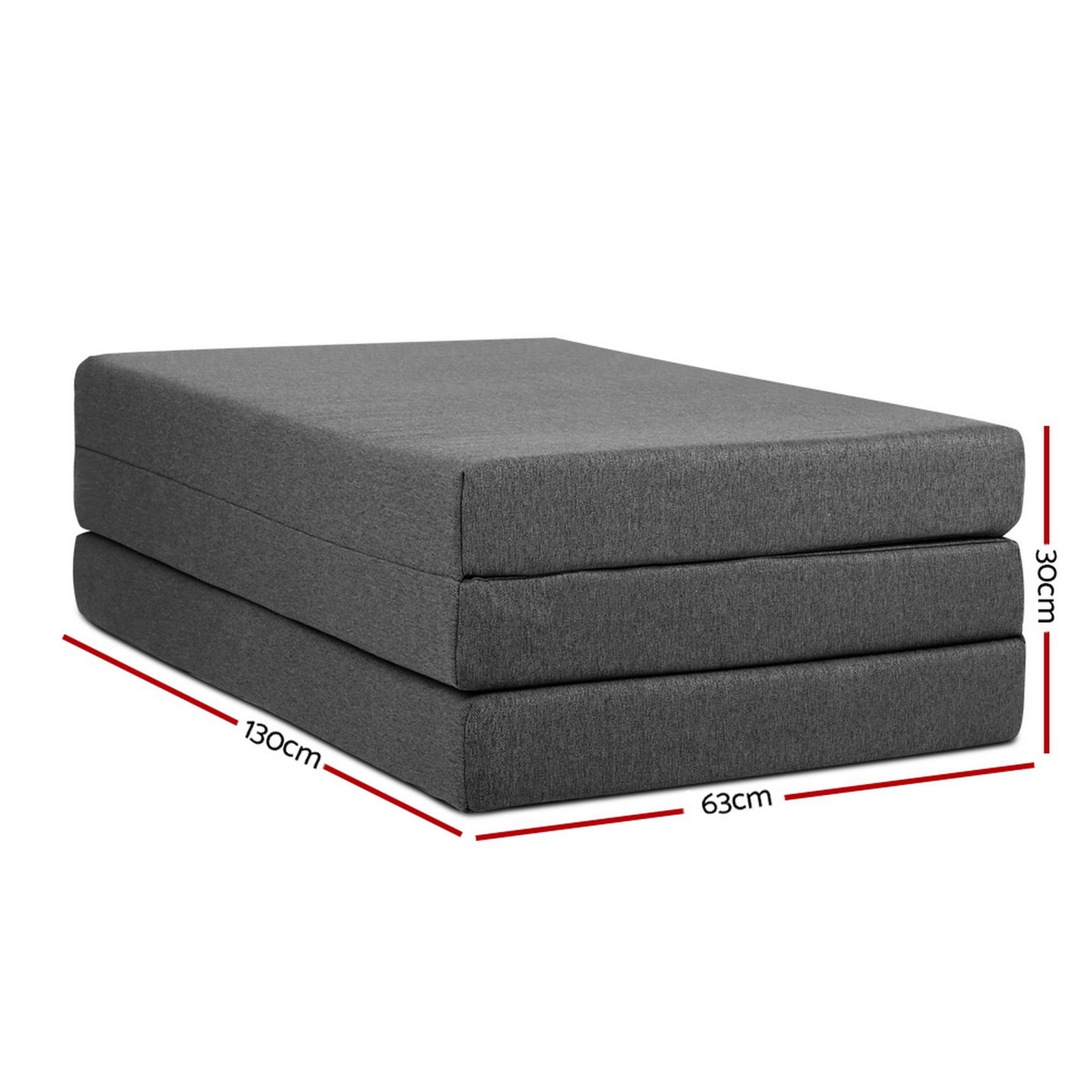 Foldable Foam Mattress Sofa Bed Double Guest Floor Mattress Dark Grey