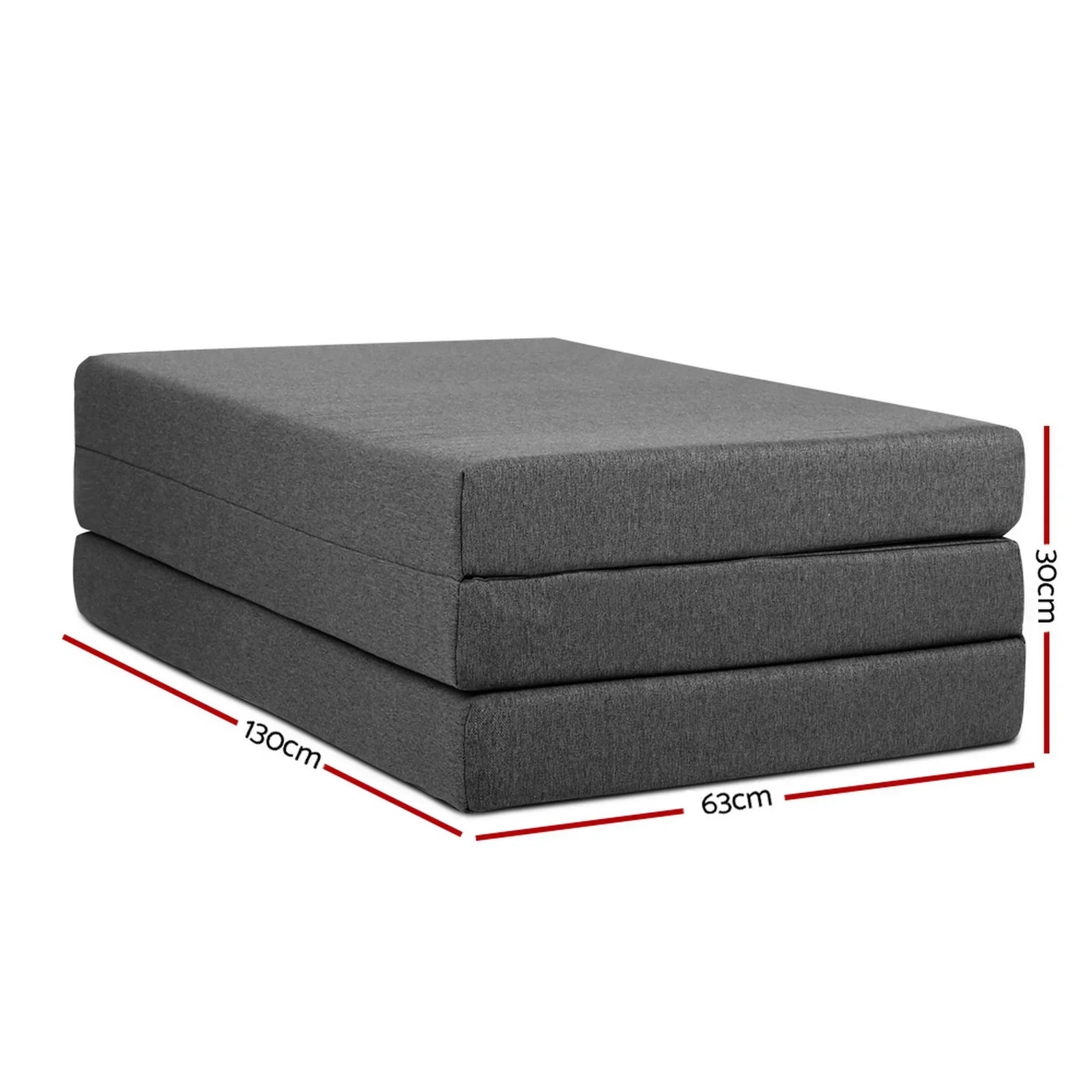 Foldable Foam Mattress Sofa Bed Double Guest Floor Mattress Dark Grey