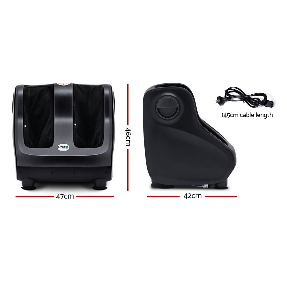 Foot Massager Shiatsu 80W 5-in-1 360° Kneading Calf Ankle 3 Levels Black