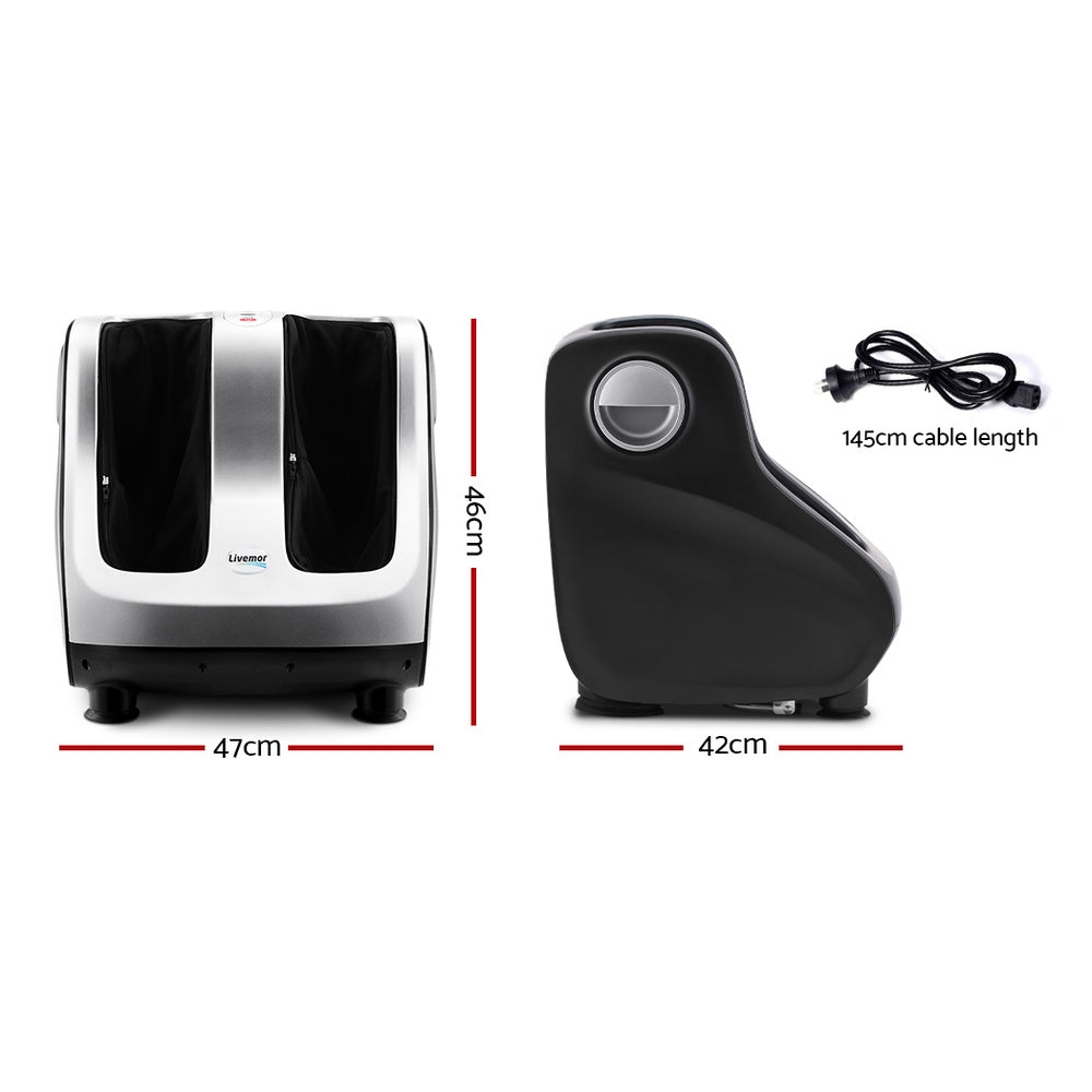 Foot Massager Shiatsu 80W 360° Kneading Calf Leg 3 Intensity Silver