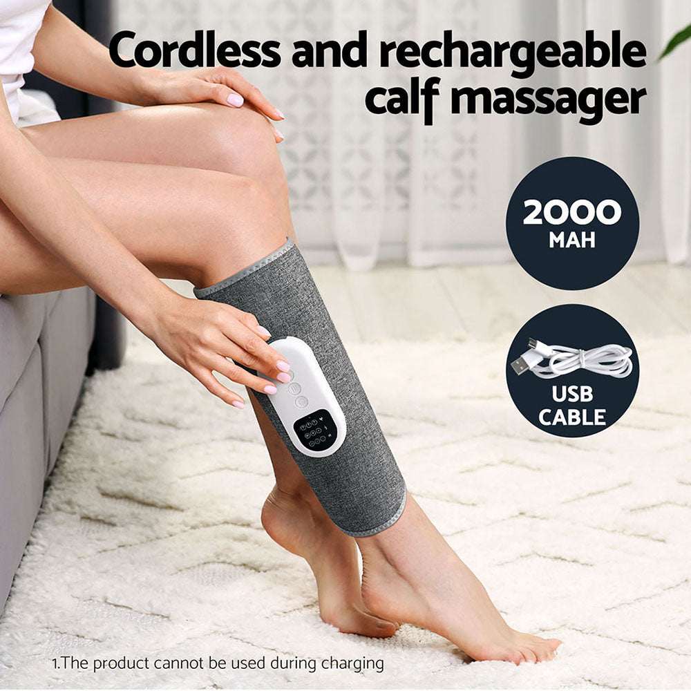 Heated Calf Leg Massager Air Compression Cordless Rechargeable Grey