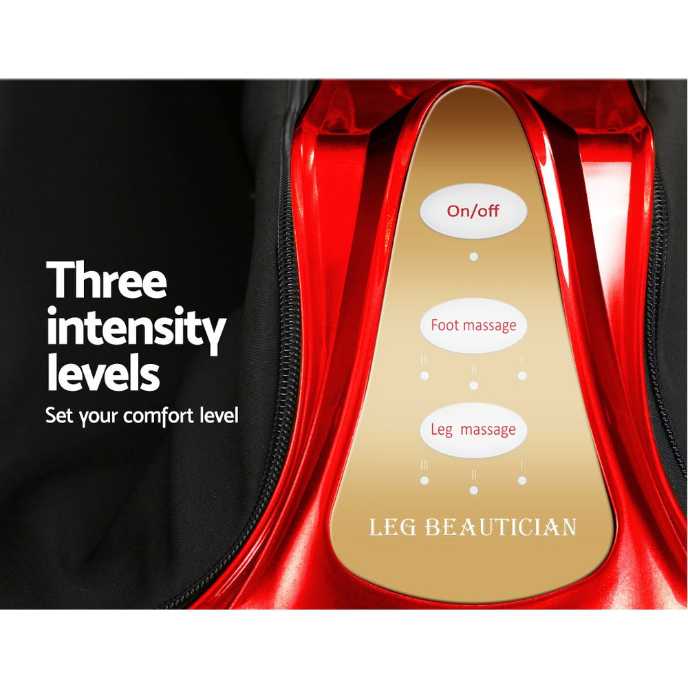 Foot Massager Shiatsu 80W 360° Kneading Ankle Calf Leg 3 Intensity Red