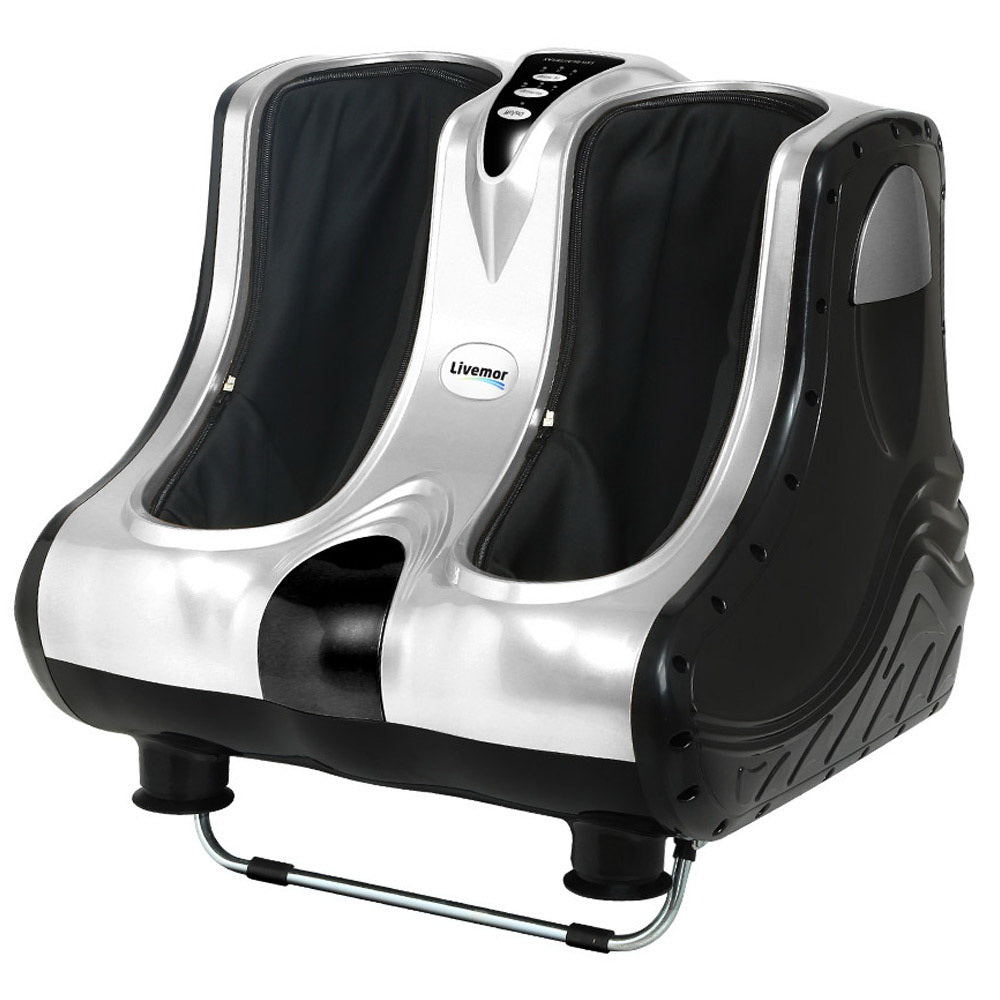 Foot Massager Shiatsu 80W 360° Kneading Ankle Calf Leg 3 Intensity Silver