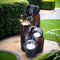 Solar Fountain 3 Tier Bucket LED Polyresin Rechargeable Grey Brown