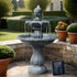 Gardeon Solar Water Feature 3-Tier Fountain with Pump Kit Bird Bath 93CM Black