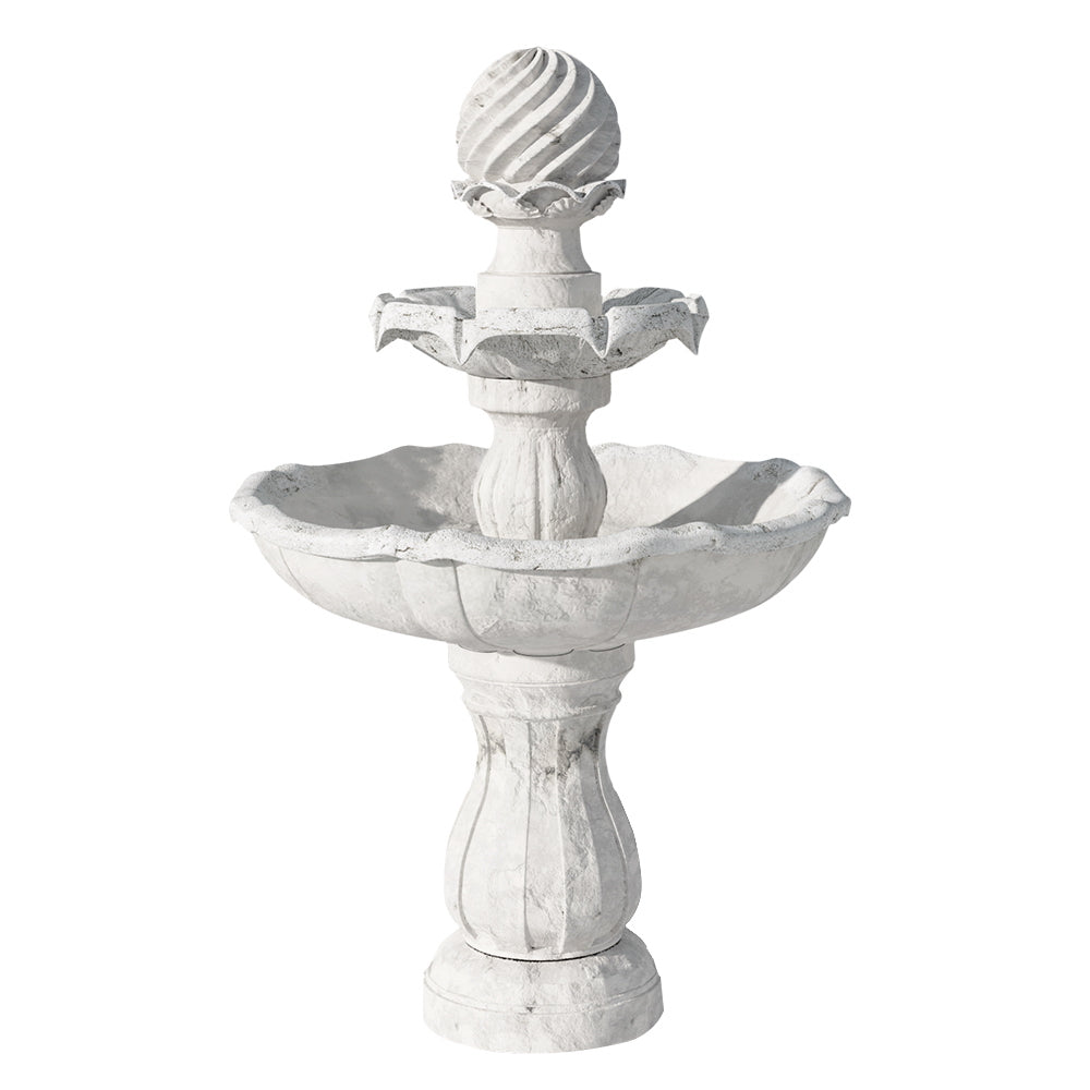 3-Tier Gardeon Solar Water Feature Fountain with Pump Kit Bird Bath 93CM Ivory