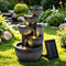 Solar Fountain Water Feature 5-Tier Cascading Bowl Grey 51cm