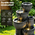 Solar Fountain Water Feature 5-Tier Cascading Bowl Grey 51cm