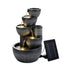 Solar Fountain Water Feature 5-Tier Cascading Bowl Grey 51cm