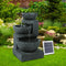 Solar Fountain 3 Tier Bird Bath LED Polyresin Rechargeable Blue 60cm