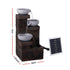 Solar Fountain 4 Levels Cascading Bowl Water Feature 75cm Brown