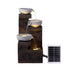 Solar Fountain 4 Levels Cascading Bowl Water Feature 75cm Brown