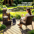 Solar Fountain 4 Levels Cascading Bowl Water Feature 75cm Brown