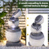 Gardeon 3 Tier Solar Fountain 52cm, Cascading Bowl Garden Water Feature, Grey