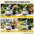 Gardeon 3 Tier Solar Fountain 52cm, Cascading Bowl Garden Water Feature, Grey