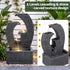 Gardeon Solar Fountain 5 Levels Cascading Water Feature Resin 50cm Black