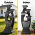 Solar Fountain Water Feature Outdoor Fountain Indoor 5-Tier Bowl Cascading Grey
