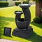 Solar Fountain 3 Tier Bird Bath LED Polyresin Rechargeable 70cm