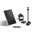 Solar Fountain Pump 250L/H LED Light Battery Rechargeable 5m Cable