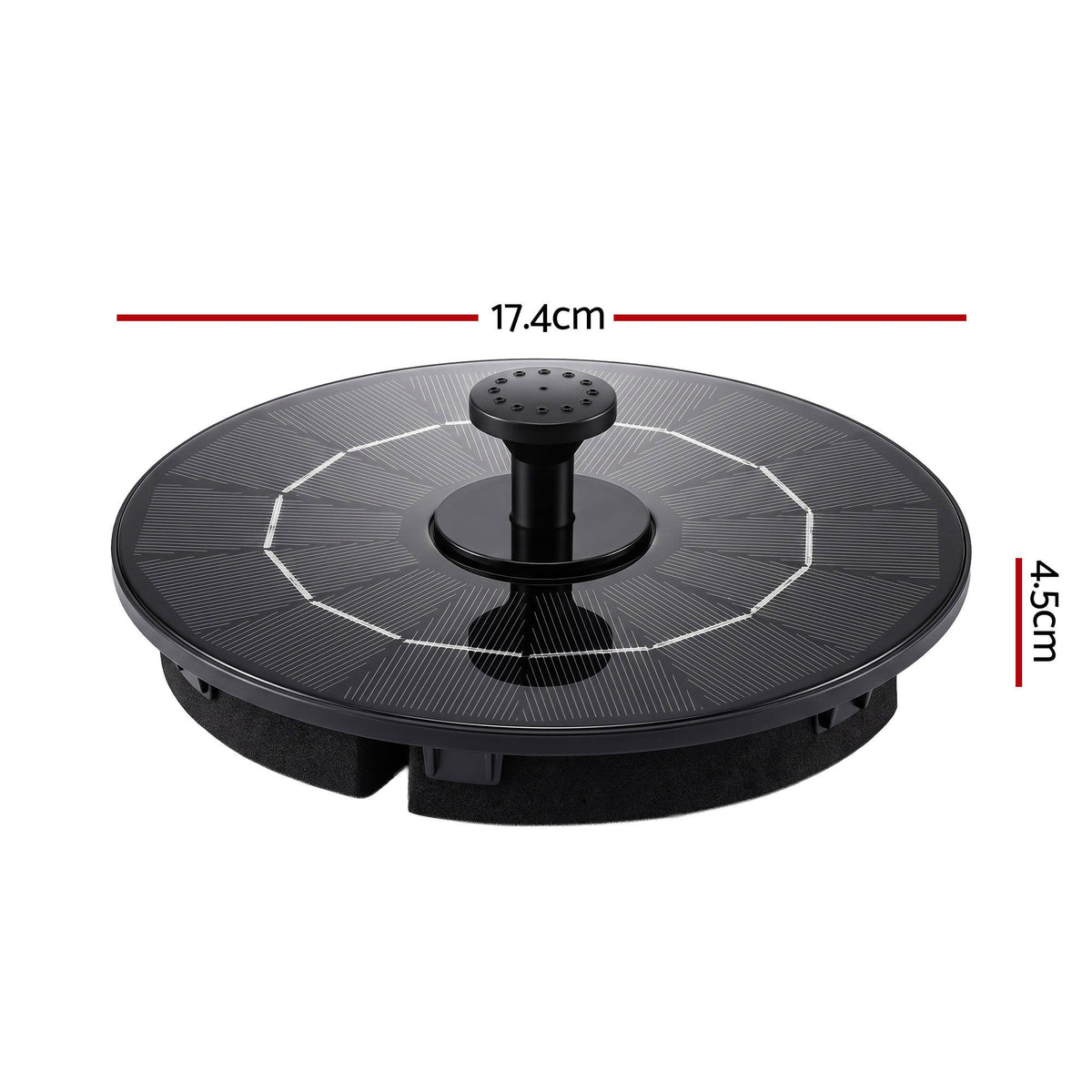 Gardeon Solar Fountain Pump for Bird Bath Water Feature 165L/h 1.35m Black