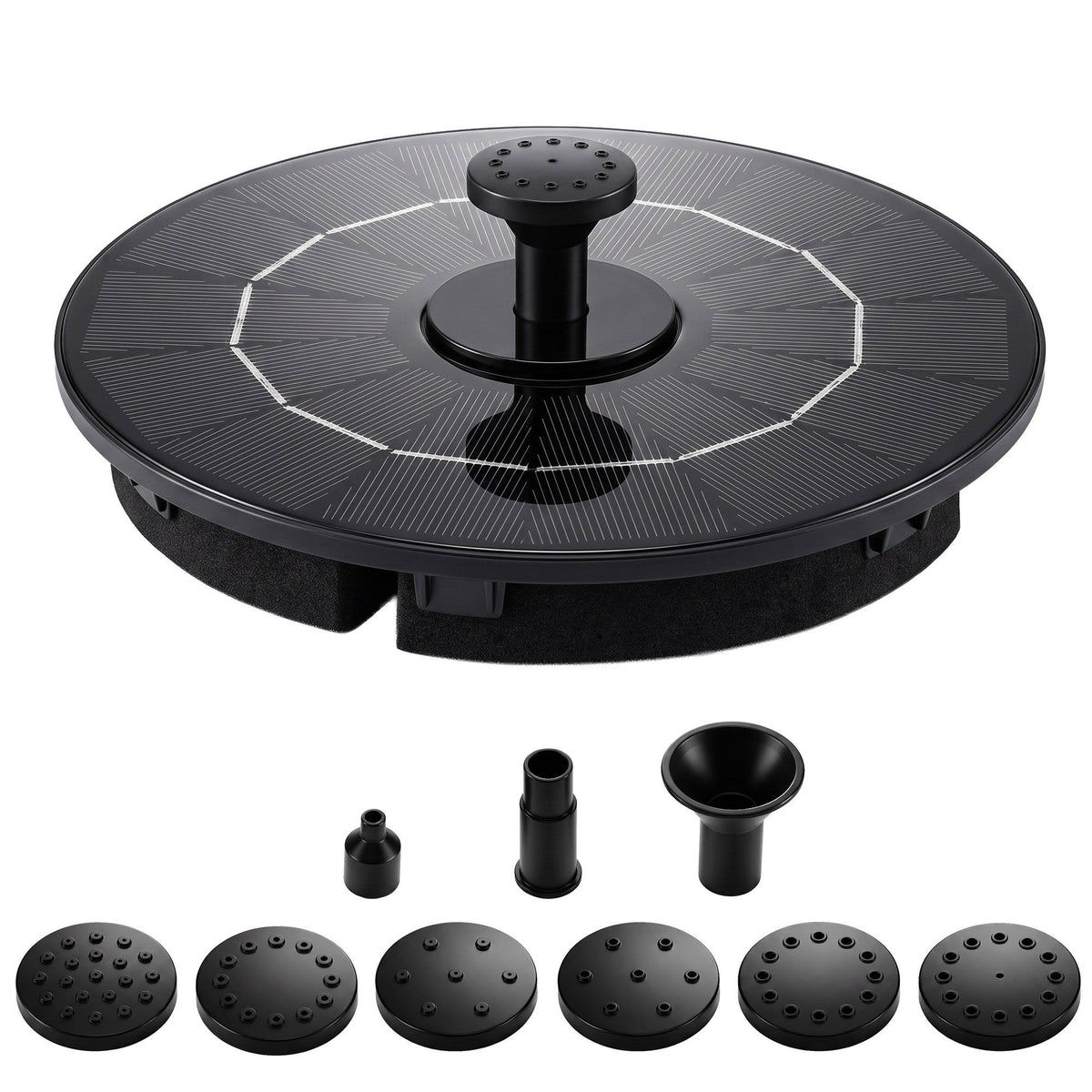 Gardeon Solar Fountain Pump for Bird Bath Water Feature 165L/h 1.35m Black