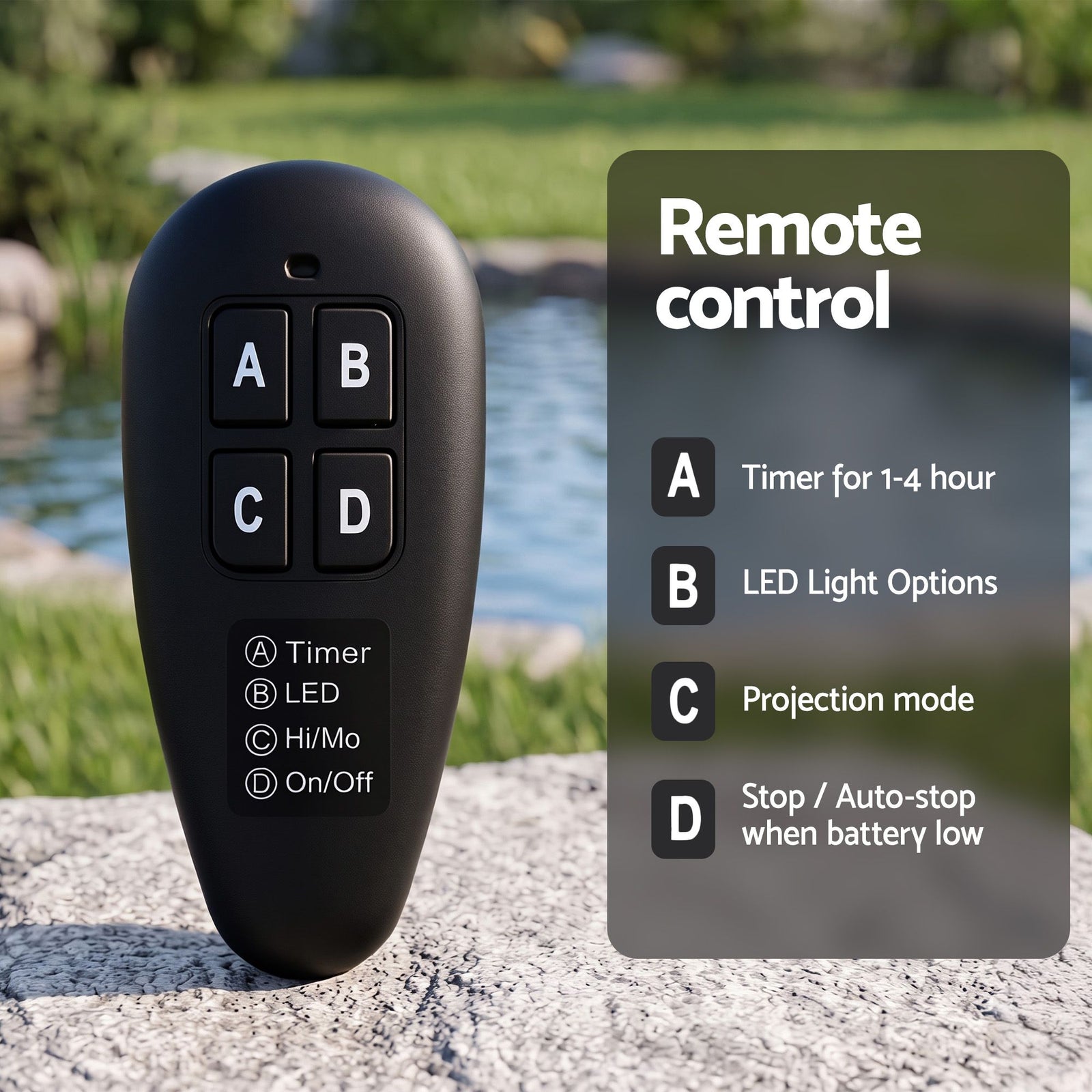 Gardeon Solar Fountain Pumps Bird Bath Battery Backup LED Remote Black 27cm