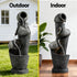 Solar Fountain Water Feature Cascading Fountain 3-Tier Pot LED Lights 80CM Grey
