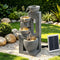 Solar Fountains Water Features Cascading Design Polyresin 80cm Grey