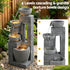 Solar Fountains Water Features Cascading Design Polyresin 80cm Grey