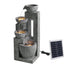 Solar Fountains Water Features Cascading Design Polyresin 80cm Grey