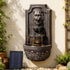 Gardeon Solar Fountain Water Feature Lion Head Wall Fountain 67cm Brown