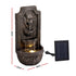 Gardeon Solar Fountain Water Feature Lion Head Wall Fountain 67cm Brown