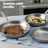 5-star Chef Frying Pan Stainless Steel Uncoated Twin Frypan Set 25/30cm Silver